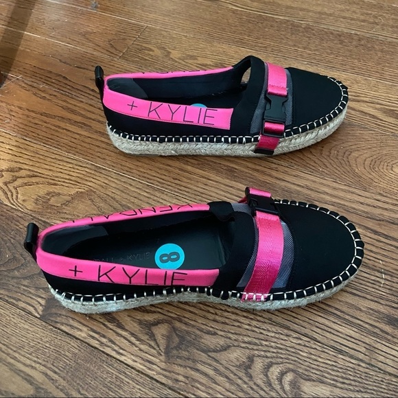 BNWT Kendall +‎ Kylie women’s  black and pink espadrilles in size 8 - Picture 3 of 12